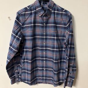 J Crew Shirt Mens M‎ Flex Oxford Button Down Long Sleeve Plaid Blue Orange